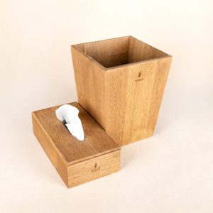 ست جعبه دستمال کاغذی و سطل چوب رابر آیریس | IRIS